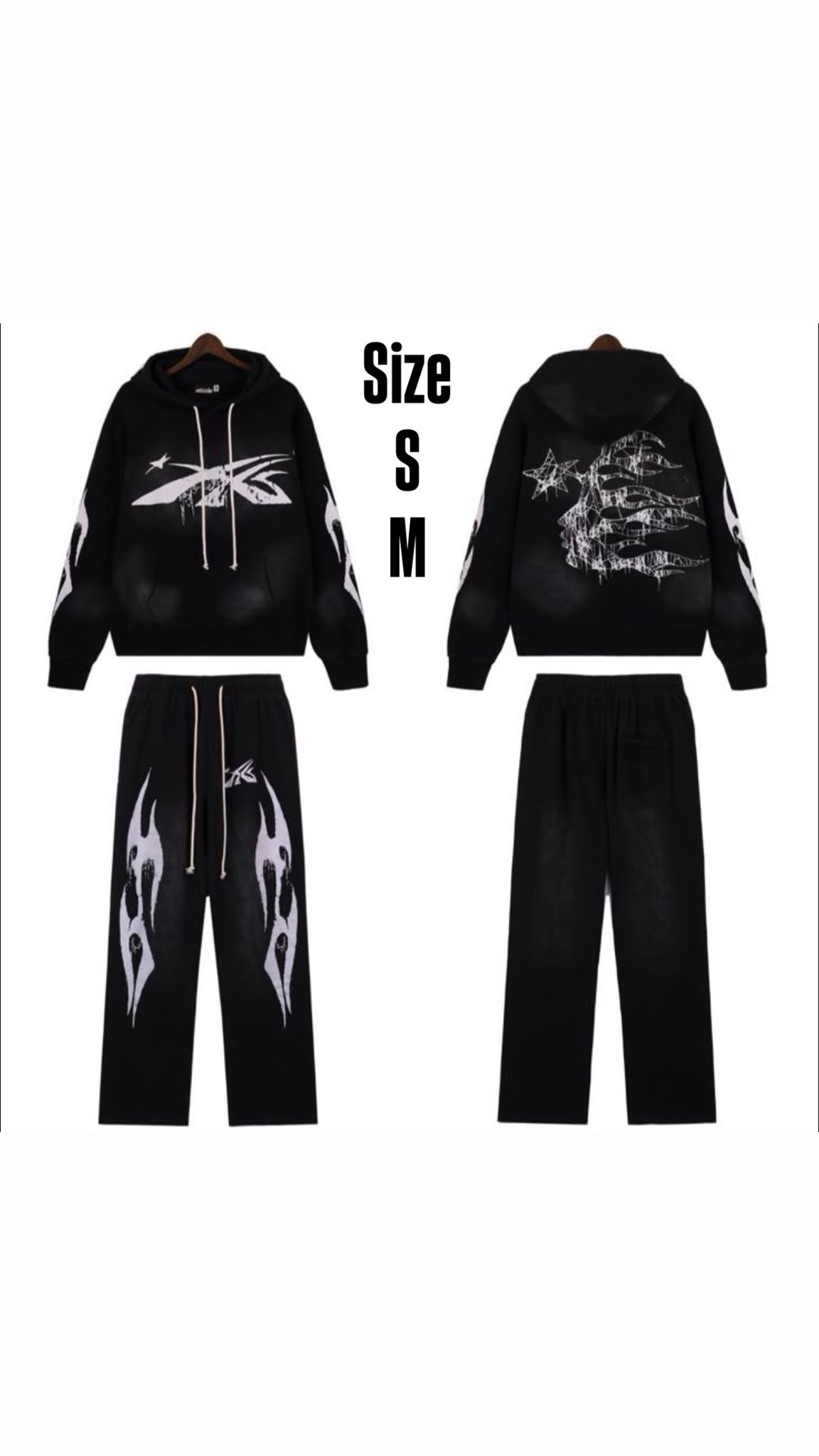 Conjunto gráfico negro | sudadera y pantalón, fotografía del artículo proporcionada por la tienda